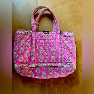 Vintage Vera Bradley Pink and Green Paisley Tote